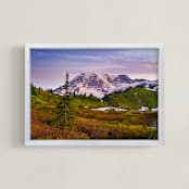 "Dreamy Morning, Paradise, WA" - Art Print in rainier purple by Abby Ehntholt - Framed
