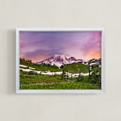 "Morning Glow, Paradise, WA" - Art Print in Morning Glow Orange by Abby Ehntholt - Framed