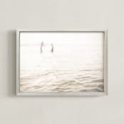 "Neutral wave" - Art Print in Neutral ivory by Lying on the grass - Framed