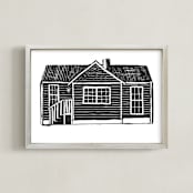 "Home Study 1" - Art Print in Ink by Akweley Creative - Framed