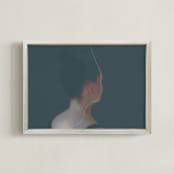 "Poise" - Art Print in Prussian blue by Maja Cunningham - Framed