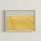 "Sunny field" - Art Print in Yellow field by Lying on the grass - Framed