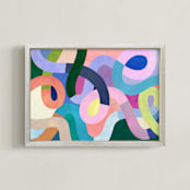 "Tangled" - Art Print in Pastel Pink by melanie mikecz - Framed