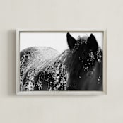 "A Shadow In A Storm" - Art Print in Black and White by Leslie Le Coq - Framed