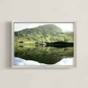 "Green Reflections Connemara Ireland" - Art Print in moss green by Eva Marion - Framed