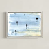 "Nostalgia" - Art Print in Blue sea by Lulaloo - Framed