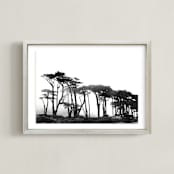 "Lands End" - Art Print in Black & White by Tania Medeiros - Framed