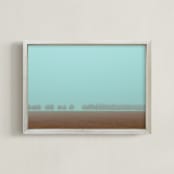"Shrouded Trees" - Art Print in Dusty Cyan by Gabrial Reising - Framed