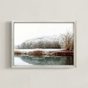 "The River laid dreaming" - Art Print in Dusty Jade by Eva Marion - Framed