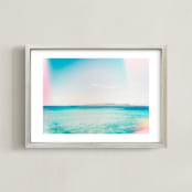 "Angel Isle" - Art Print in bright baja by Kamala Nahas - Framed