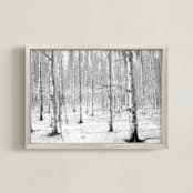 "Moon Forest" - Art Print in white by Brian Lee - Framed