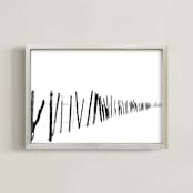 "Barb Wire" - Art Print in Winter's Black and White by Leslie Le Coq - Framed