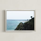 "The Coast" - Art Print in Turquoise by Kelsey McNatt - Framed