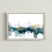 "Fractured Horizon 1" - Art Print in Ocean by Melanie Severin - Framed