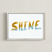 "Shine Shine" - Art Print in Gold and Silver by Christina Flowers - Framed