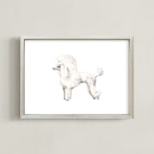 "***Flawless " - Art Print in Poodle Fluff White by Lauren Rogoff - Framed