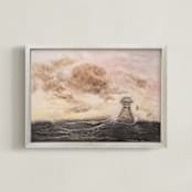 "Lighthouse 1" - Art Print in autumn by Ramnik Velji - Framed