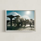 "Blue fountains" - Art Print in Blue eyes by Lying on the grass - Framed