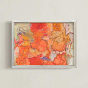"Waiting To Breathe" - Art Print in Pink and Orange by Pamela Tucker Herz - Framed