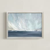 "Afternoon Musings" - Art Print in Coastal Blues by Julia Contacessi - Framed
