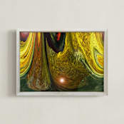 "Saturnalia" - Art Print in Saturn Yellow-Green by Mariecor Agravante - Framed