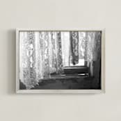 "Lace Curtains" - Art Print in black and white by Amber Michelle - Framed