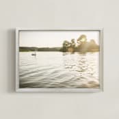 "One horizon II" - Art Print in Natural khaki by Lying on the grass - Framed