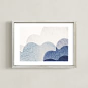 "Sweetly Dreaming" - Art Print in Blue by Karen Kardatzke - Framed