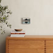"Sunrise on the lake" - Art Print in Blue eyes by Lying on the grass - In a Room
