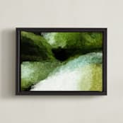 "Ocean Floor I" - Art Print in Moss Green by Tanya Lee Design - Framed Canvas