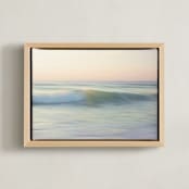 "Green Wave" - Art Print in Cloudy Blue by Cristina Marie - Framed Canvas