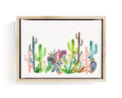 "Cactus Jungle" - Art Print in Jungle Fresh by Holly Royval - Framed Canvas