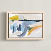 "Feeling The Day 1" - Art Print in Steel Blue by Karyn Denten - Framed Canvas
