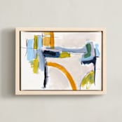 "Feeling The Day 2" - Art Print in Periwinkle by Karyn Denten - Framed Canvas