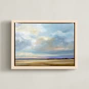 "At Harvest" - Art Print in Sky Blue by Nicole Walsh - Framed Canvas