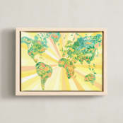 "World of Wonder" - Art Print in Light by Rebecca Daublin - Framed Canvas