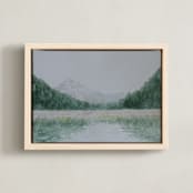 "Evenfall" - Art Print in Emerald Green by Laura Morris - Framed Canvas