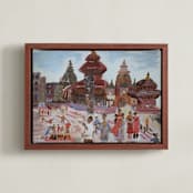 "Nepal Kathmandu" - Art Print in Pastel by Laura Alvarez - Framed Canvas