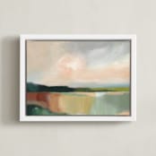 "Daylight Sun" - Art Print in Sunny Green by AlisonJerry - Framed Canvas