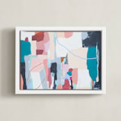 "Expand far beyond" - Art Print in Indigo by FERNANDA MARTINEZ - Framed Canvas