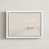 "Inky Beach" - Art Print in Ocean Spray by Eric Ransom - Framed Canvas