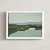 "Winter Mist" - Art Print in Slate by Caryn Owen - Framed Canvas