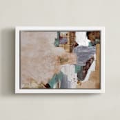 "Desert Sun" - Art Print in Sand by Jen Florentine - Framed Canvas