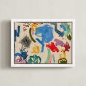 "Life of the Party" - Art Print in Party Blue by Christina Flowers - Framed Canvas