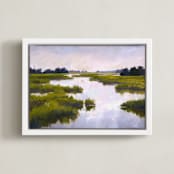 "Fair Exchange" - Art Print in Marshy Green by Stephanie Goos Johnson - Framed Canvas