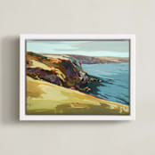 "In the Vale and Gale II" - Art Print in Blue Green by Jess Franks - Framed Canvas