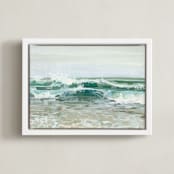 "Soft Break" - Art Print in Pale Aqua by BROOK PAGE - Framed Canvas