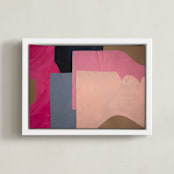 "Pink Lands" - Art Print in Hot Pink by cyrille gulassa - Framed Canvas