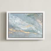 "Blue Sage" - Art Print in Sea Blue by Julia Contacessi - Framed Canvas