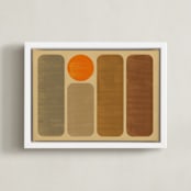 "Safari Night" - Art Print in Sunset by Yohaku Oshima - Framed Canvas